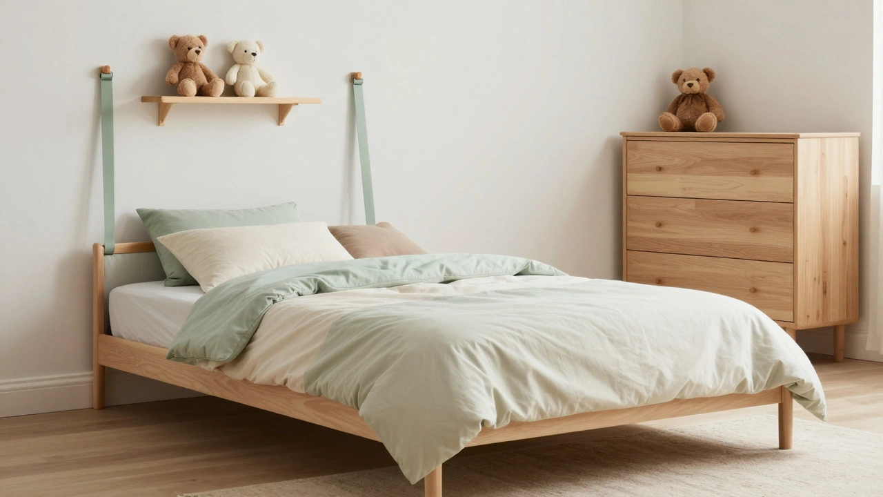 A safe, child-proofed bedroom with a low toddler bed