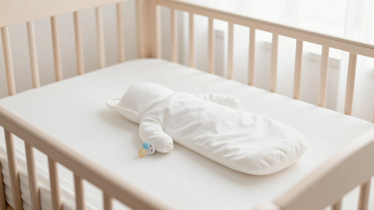 Safe crib setup with firm mattress and sleep sack
