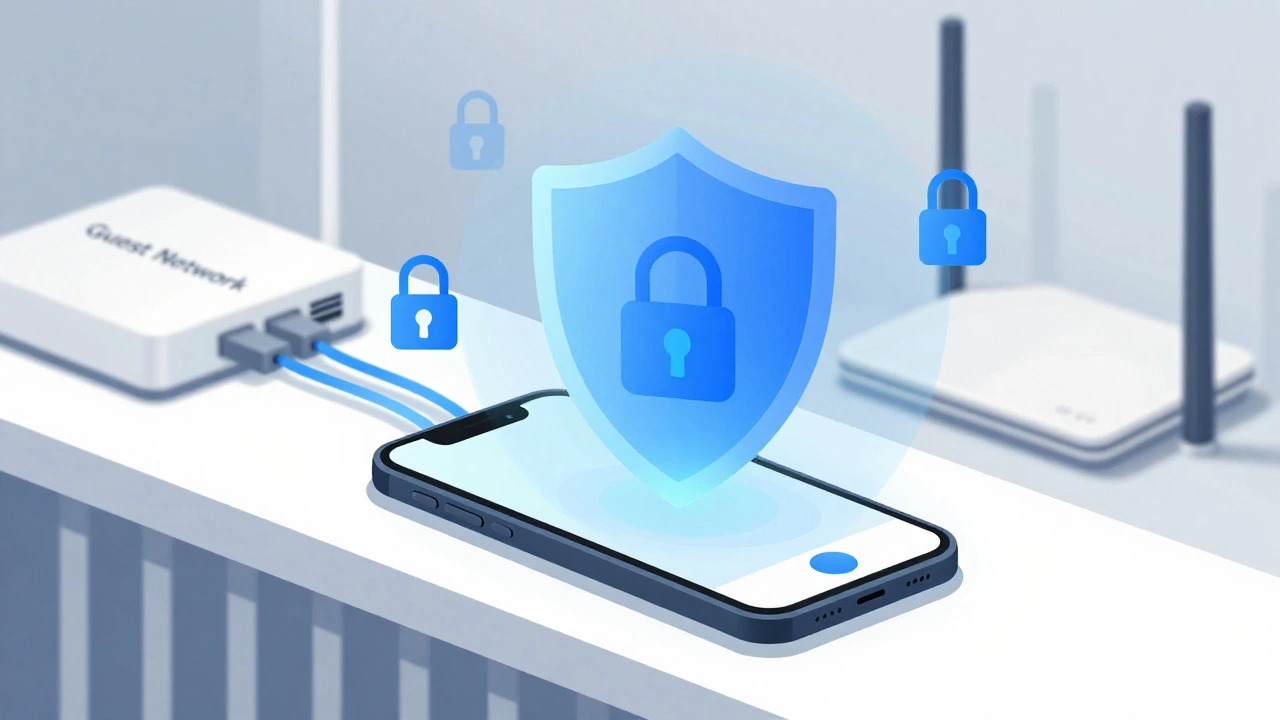 Conceptual art showing secure encrypted baby monitor connection