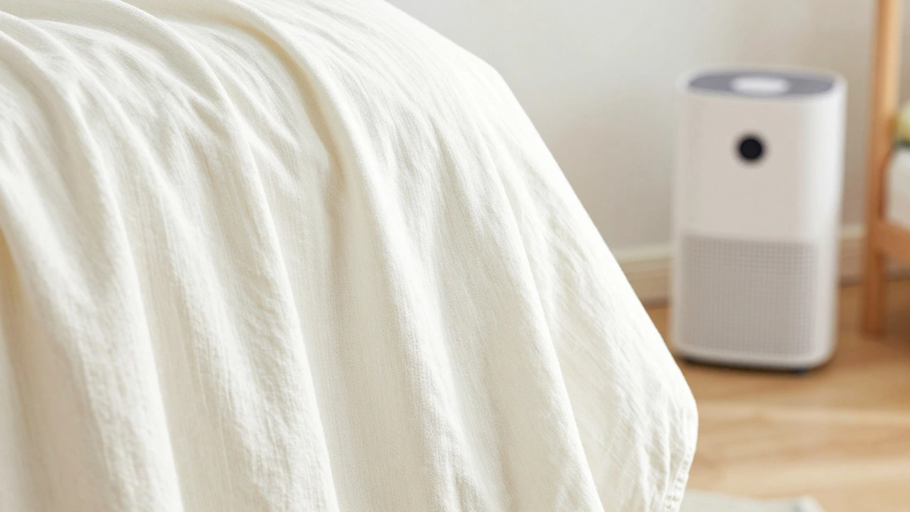 Breathable cotton fabrics and dehumidifier in nursery