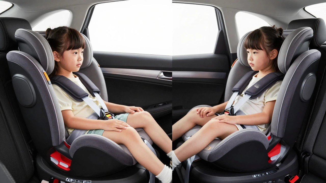 Comparison of high-back and backless booster seats