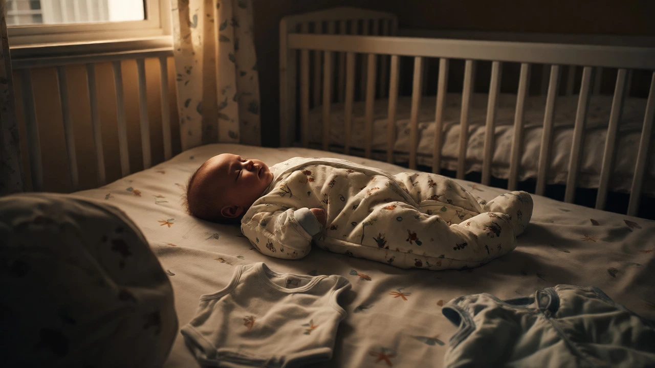 Newborn sleeping in a durable Sleep &amp; Play suit in a cozy nursery